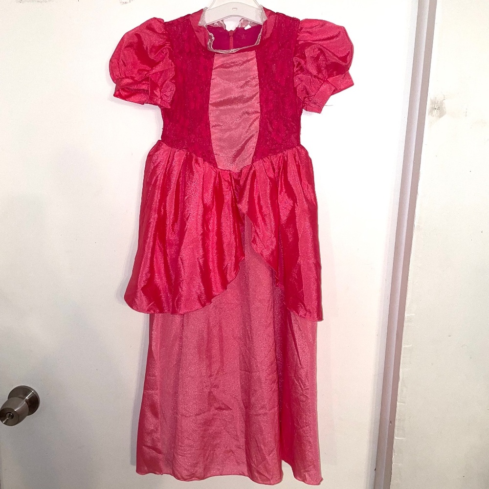 NWOT Princess Peach Costume for Girls Super Brother Kids With Crown Size 100-T